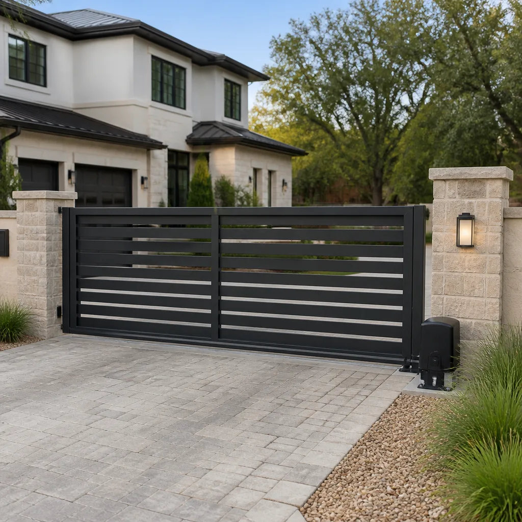 Sliding driveway gates